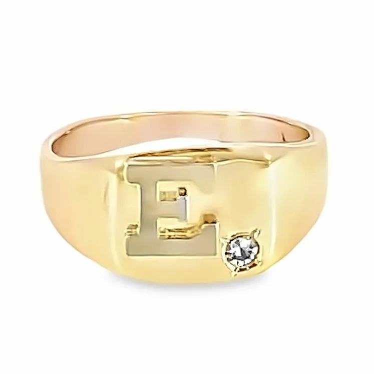 14K Gold Personalized Square Signet ring