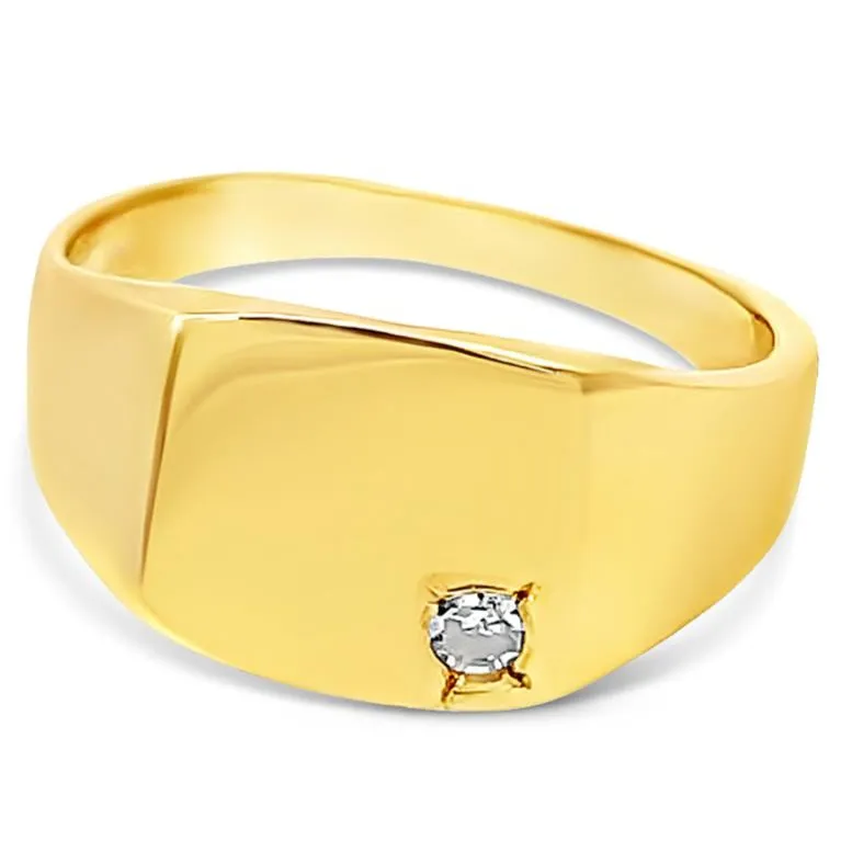14K Gold Personalized Square Signet ring