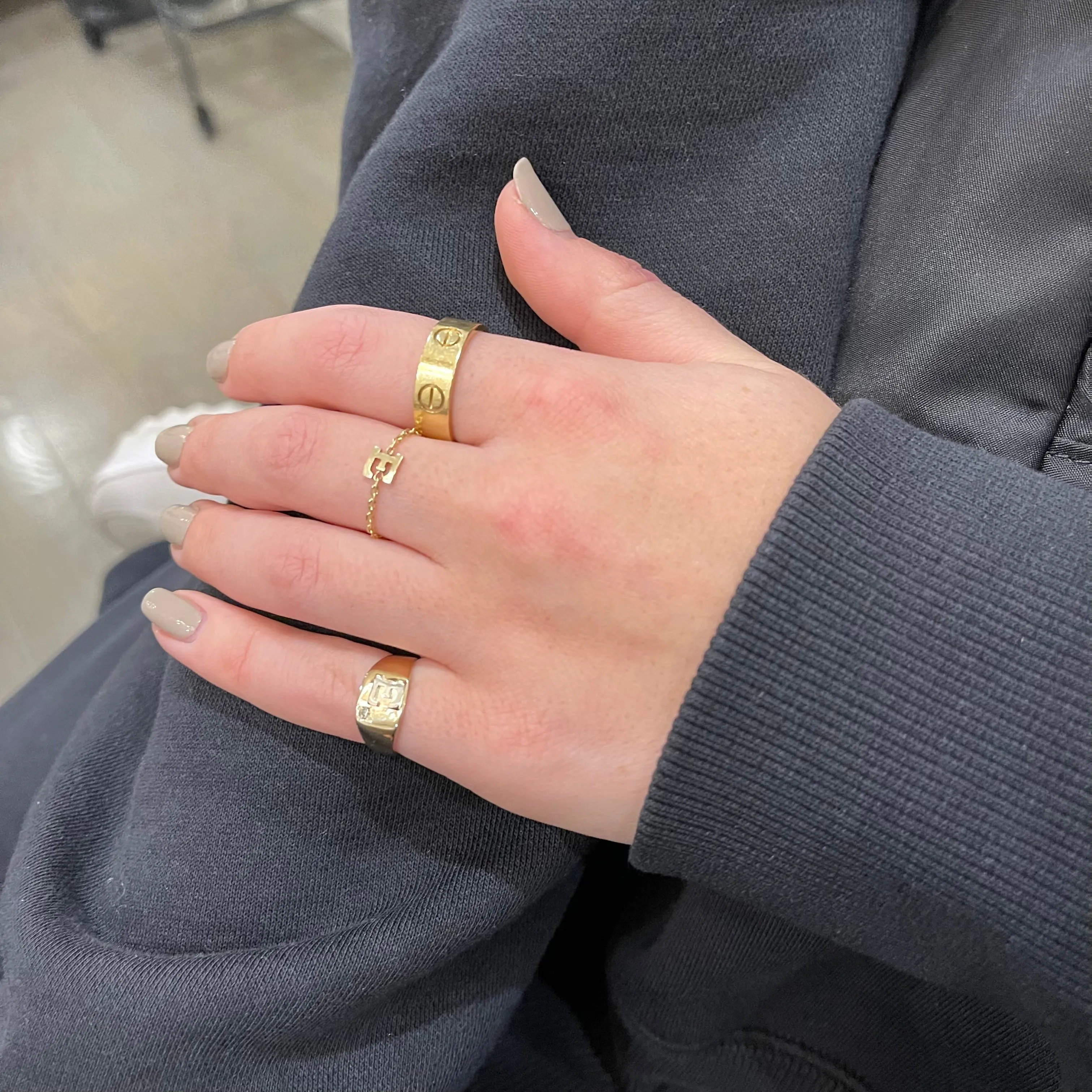 14K Gold Personalized Square Signet ring