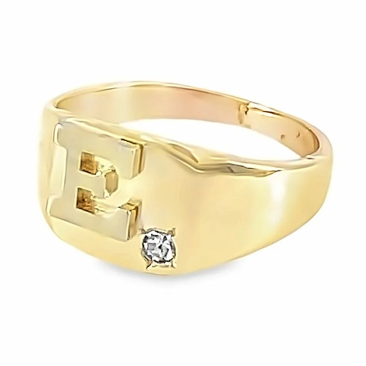 14K Gold Personalized Square Signet ring