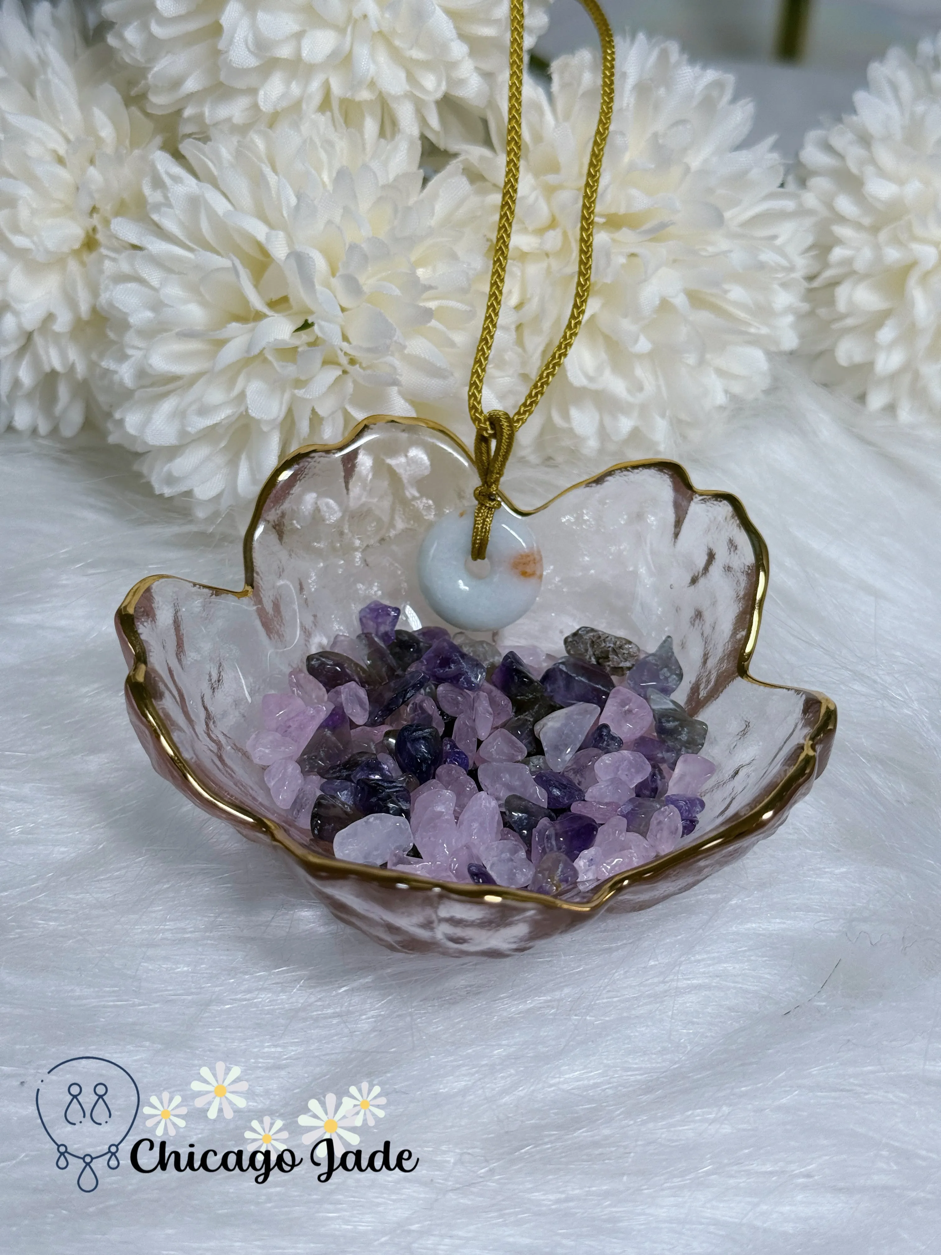 Adjustable Handmade Pingan Kou Moonlight White Grade A Type A Authentic Burma Brings Good Luck and Safety