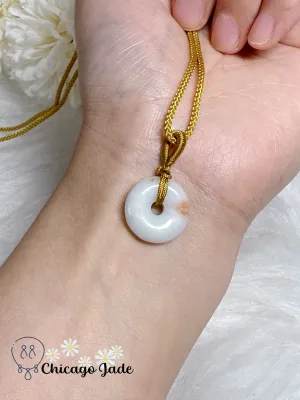 Adjustable Handmade Pingan Kou Moonlight White Grade A Type A Authentic Burma Brings Good Luck and Safety