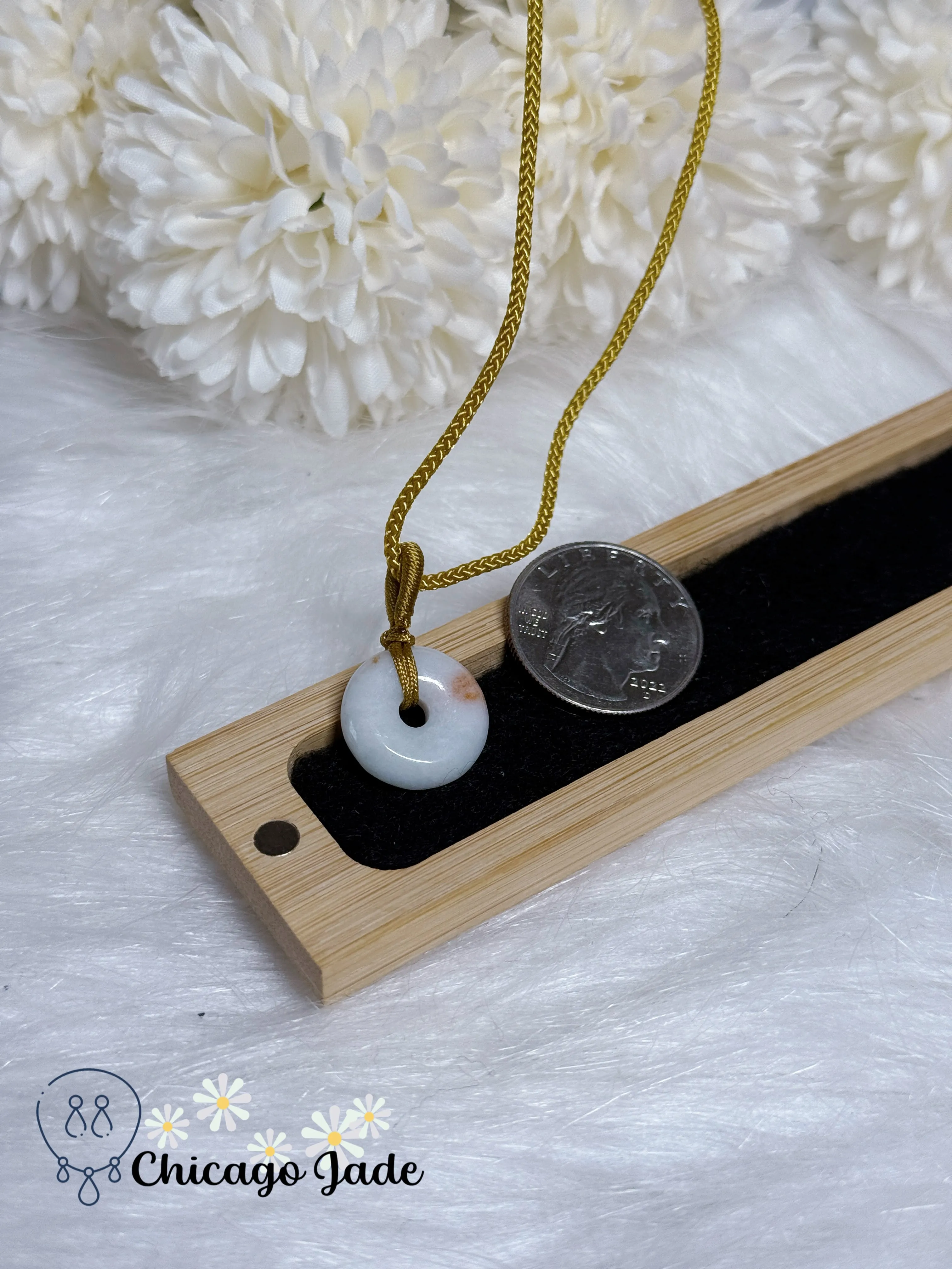 Adjustable Handmade Pingan Kou Moonlight White Grade A Type A Authentic Burma Brings Good Luck and Safety
