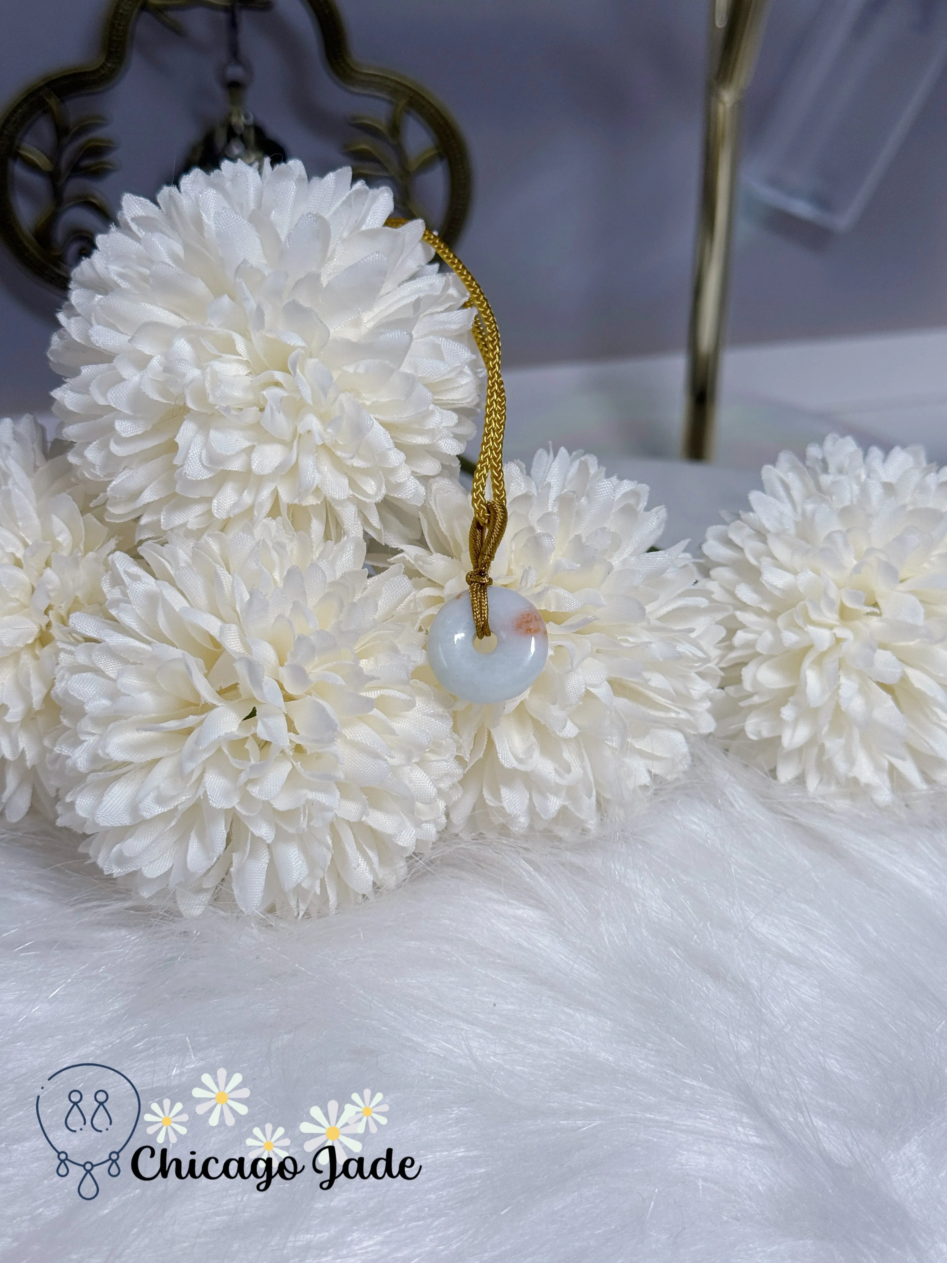 Adjustable Handmade Pingan Kou Moonlight White Grade A Type A Authentic Burma Brings Good Luck and Safety