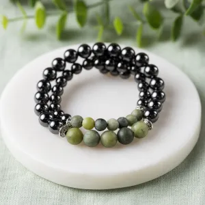 Adults | Green Jade   High Power Magnetic Hematite Bracelet