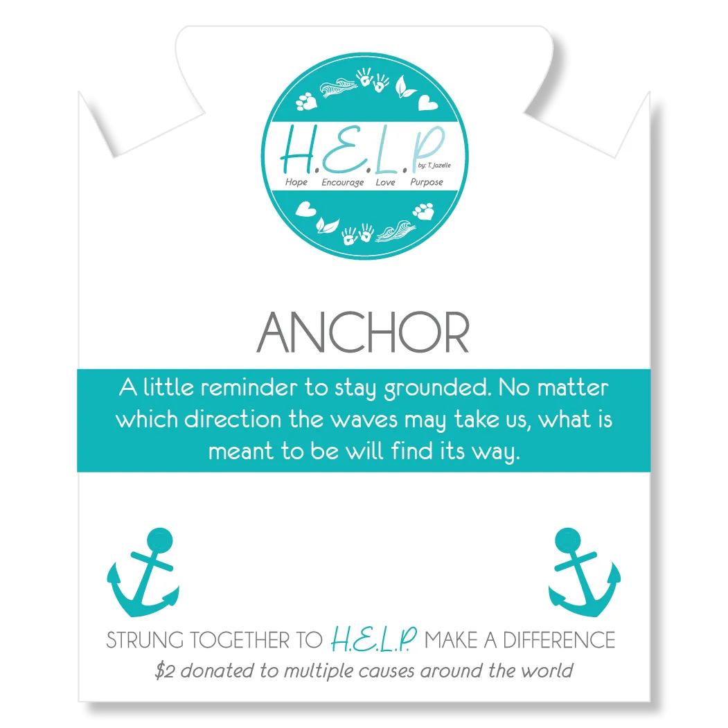 Anchor Charm with Lemonade Jade Charity Bracelet