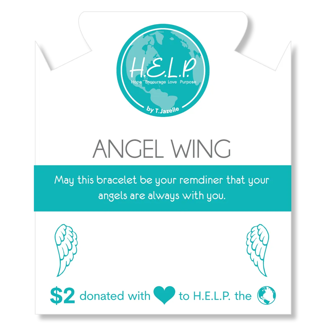 Angel Wing Cutout Charm with Blue Opal Jade Charity Bracelet