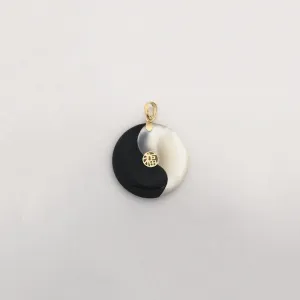 Blessed Yin Yang Black Onyx and Mother of Pearl Pendant (14K)