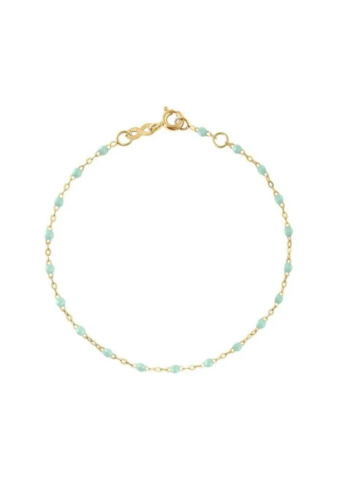 Bracelet Classique Gigi Or Jaune Et Résines Jade 17cm