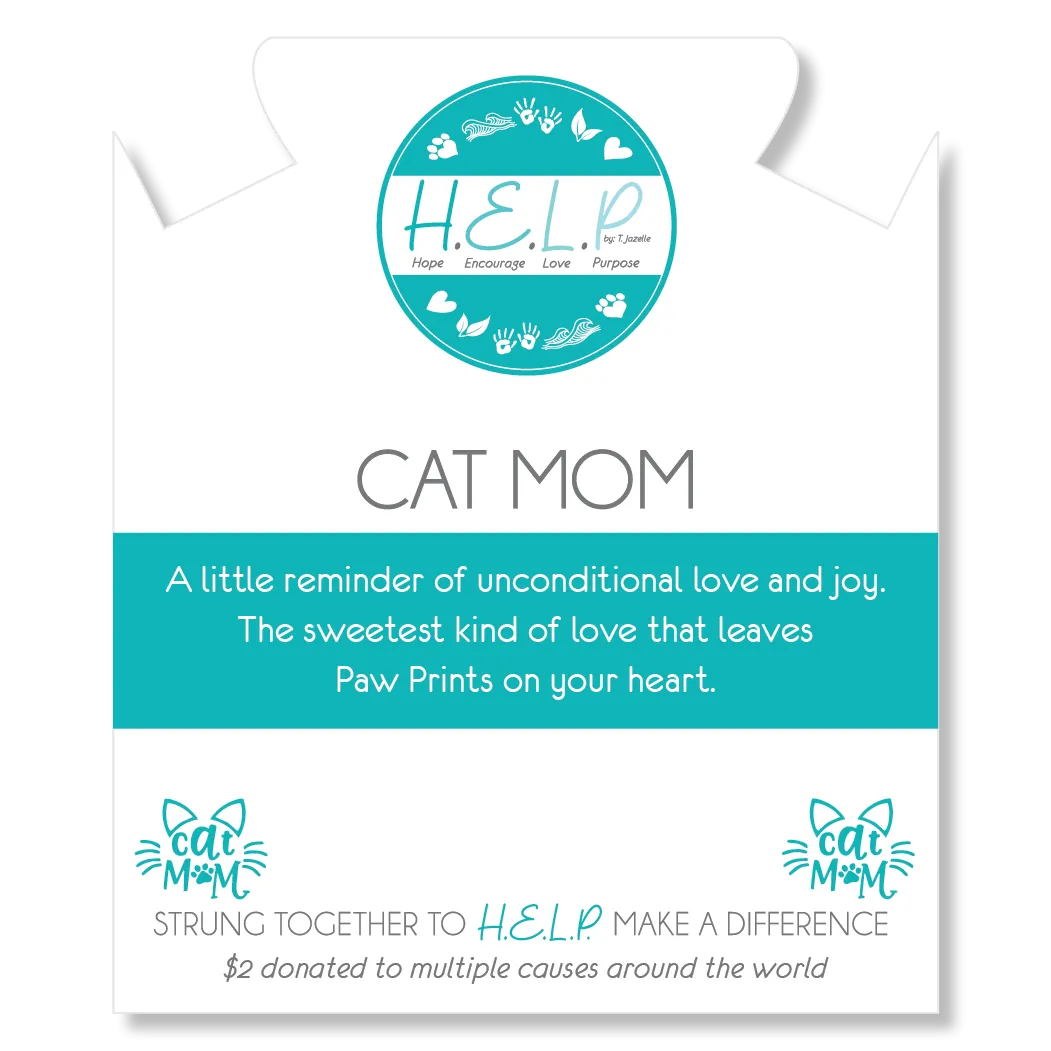 Cat Mom Charm with Lemonade Jade Charity Bracelet