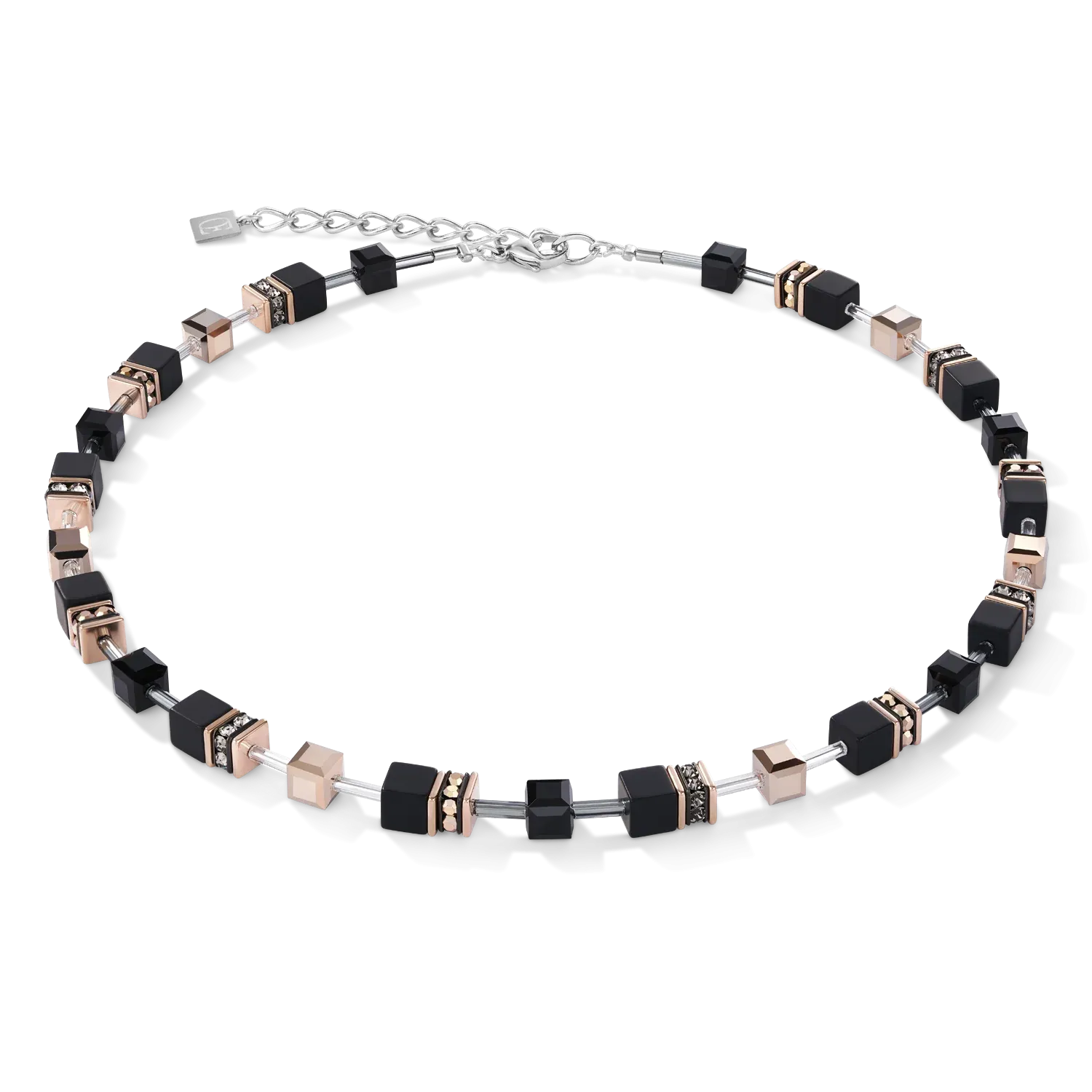 Coeur De Lion 4018N Necklace Onyx Black-Rose Gold