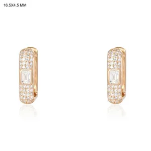 Crystal Peridot Hoops Earrings