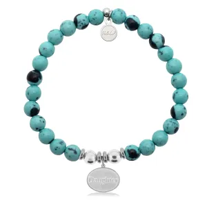 Daughter Charm with Blue Zebra Jade Charity Bracelet