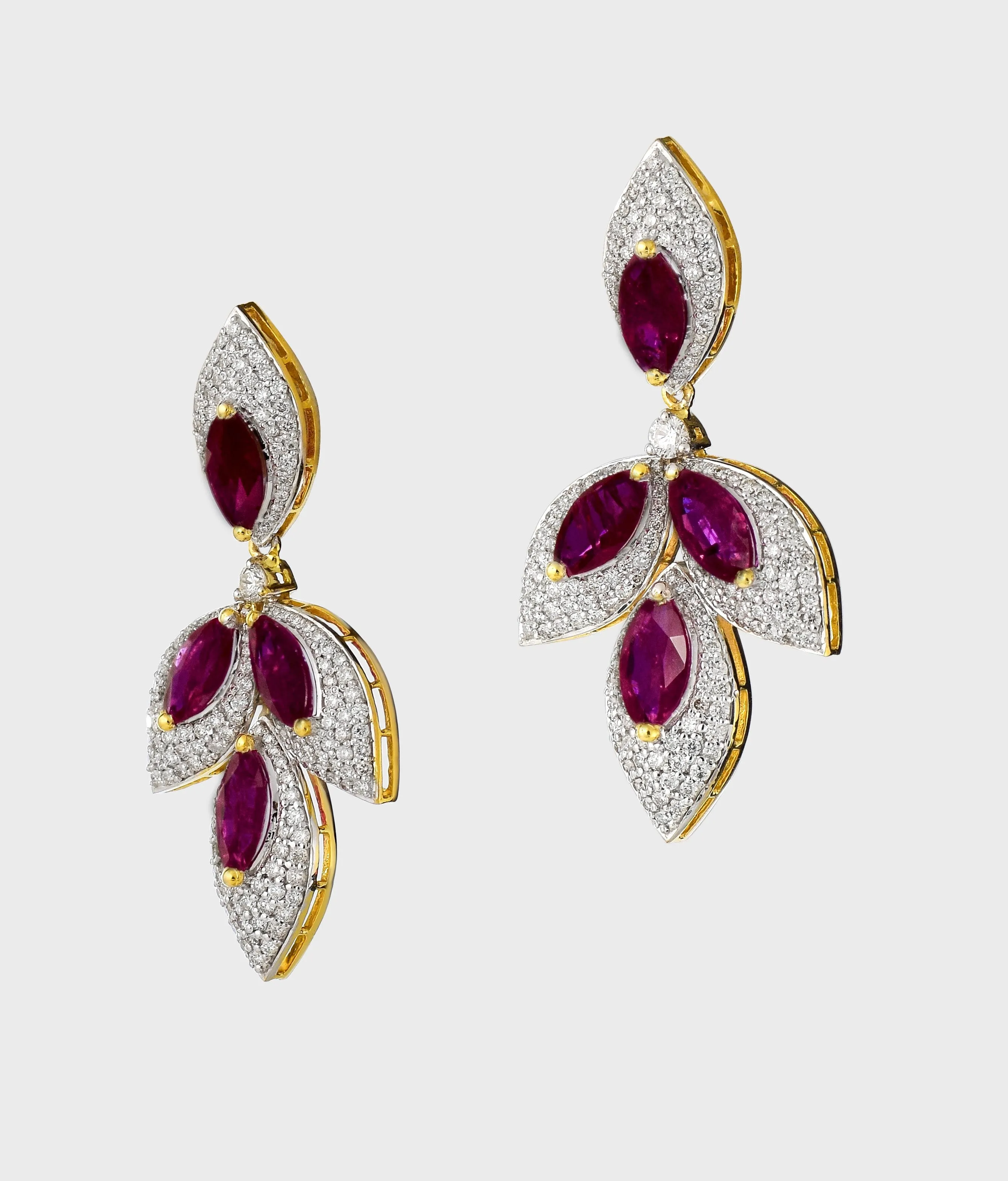 Diamond and ruby Marquise Necklace set exudes opulence and grace, adding a touch of timeless allure to any ensemble. Elevate your elegance with this stunning masterpiece. Explore luxury redefined today."(PGDNE0123)