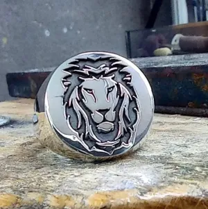 Gold Lion Head Ring