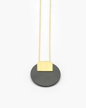 Gold-Vermeil black onyx necklace / MONU CAP