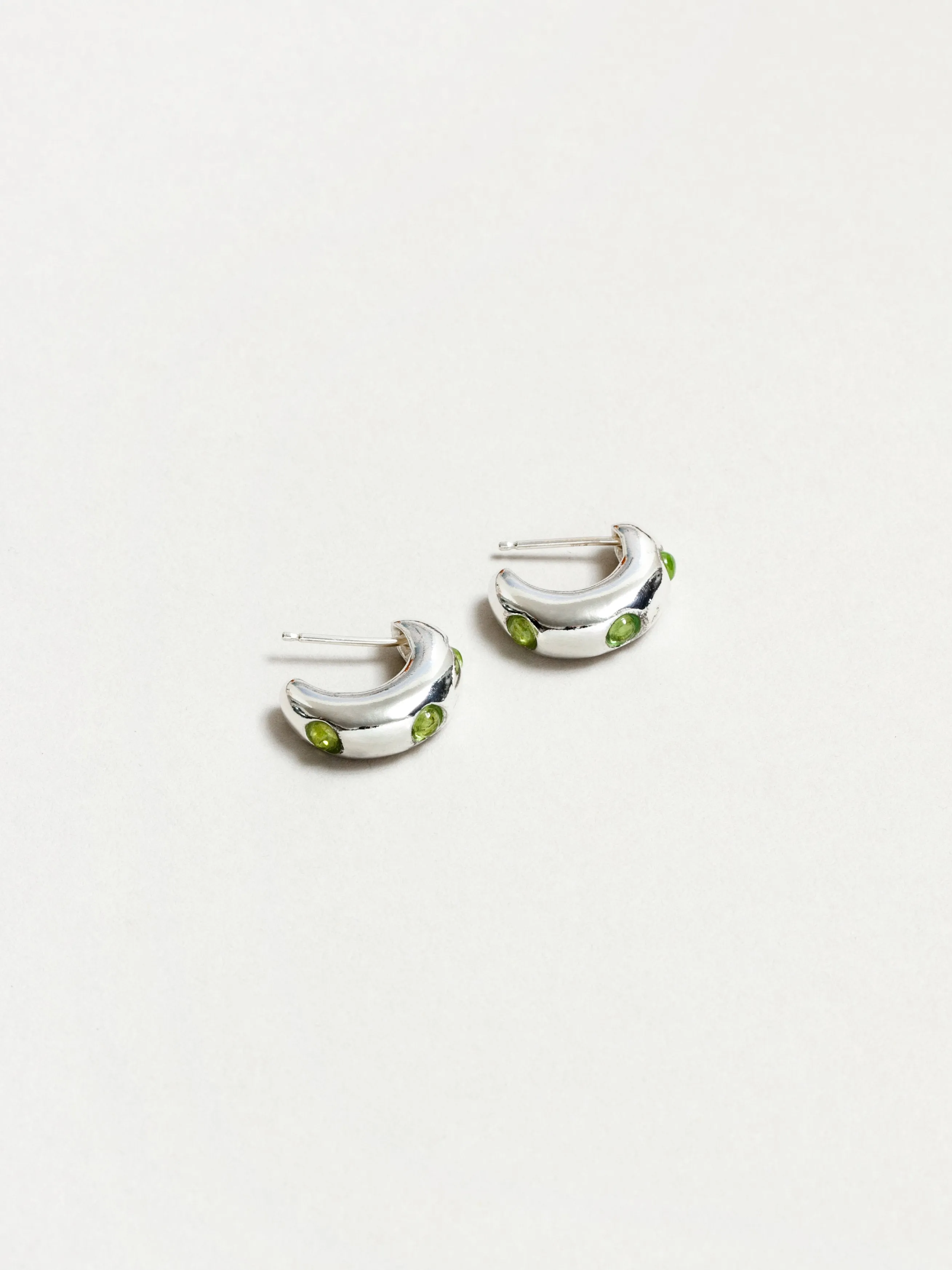 Isla Hoops in Peridot and Sterling Silver