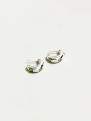Isla Hoops in Peridot and Sterling Silver