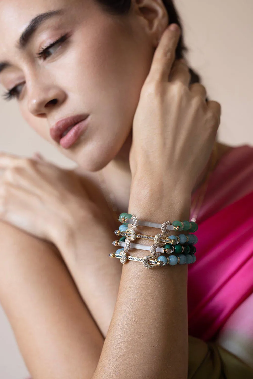 Jade Quartz Chakra Bracelet