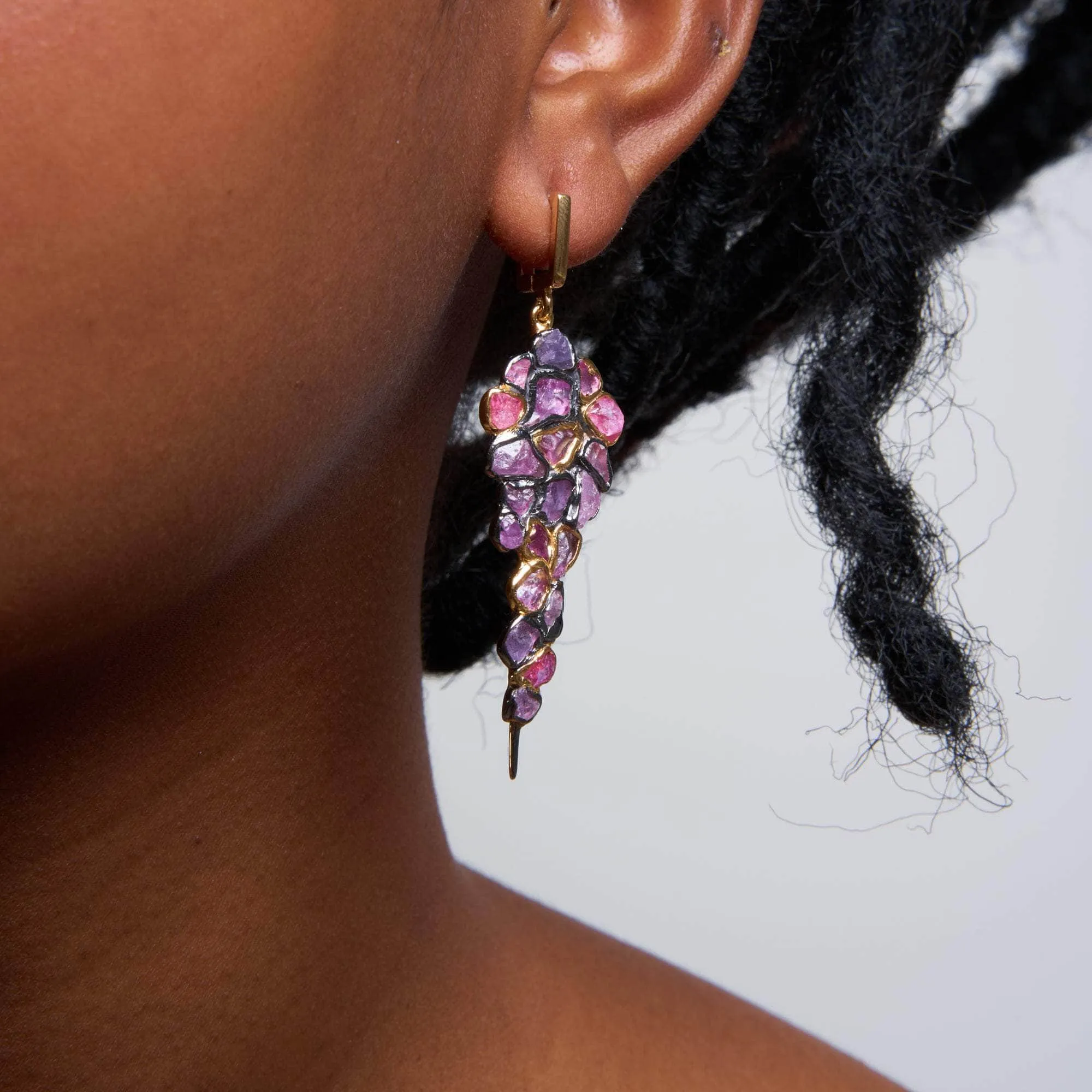 Lia Rough Pink Sapphire Earrings