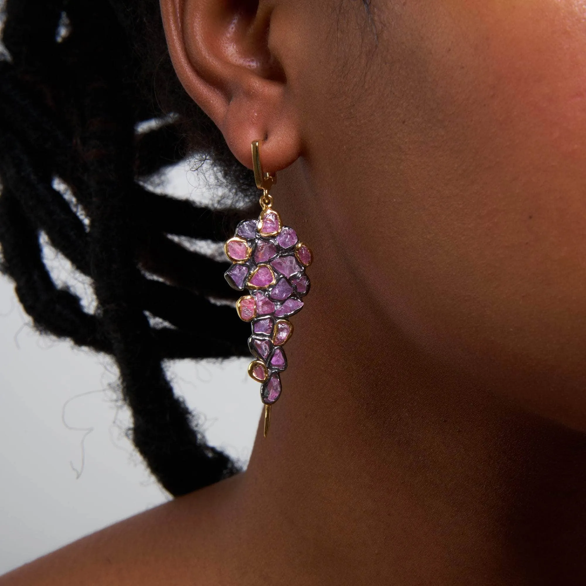 Lia Rough Pink Sapphire Earrings