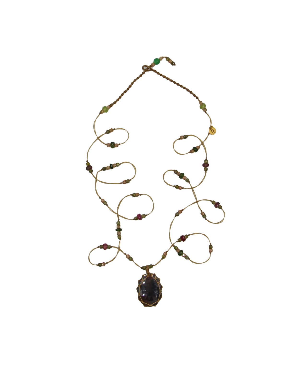 Long Tibetan Necklace - Corrundum Saphire Dark