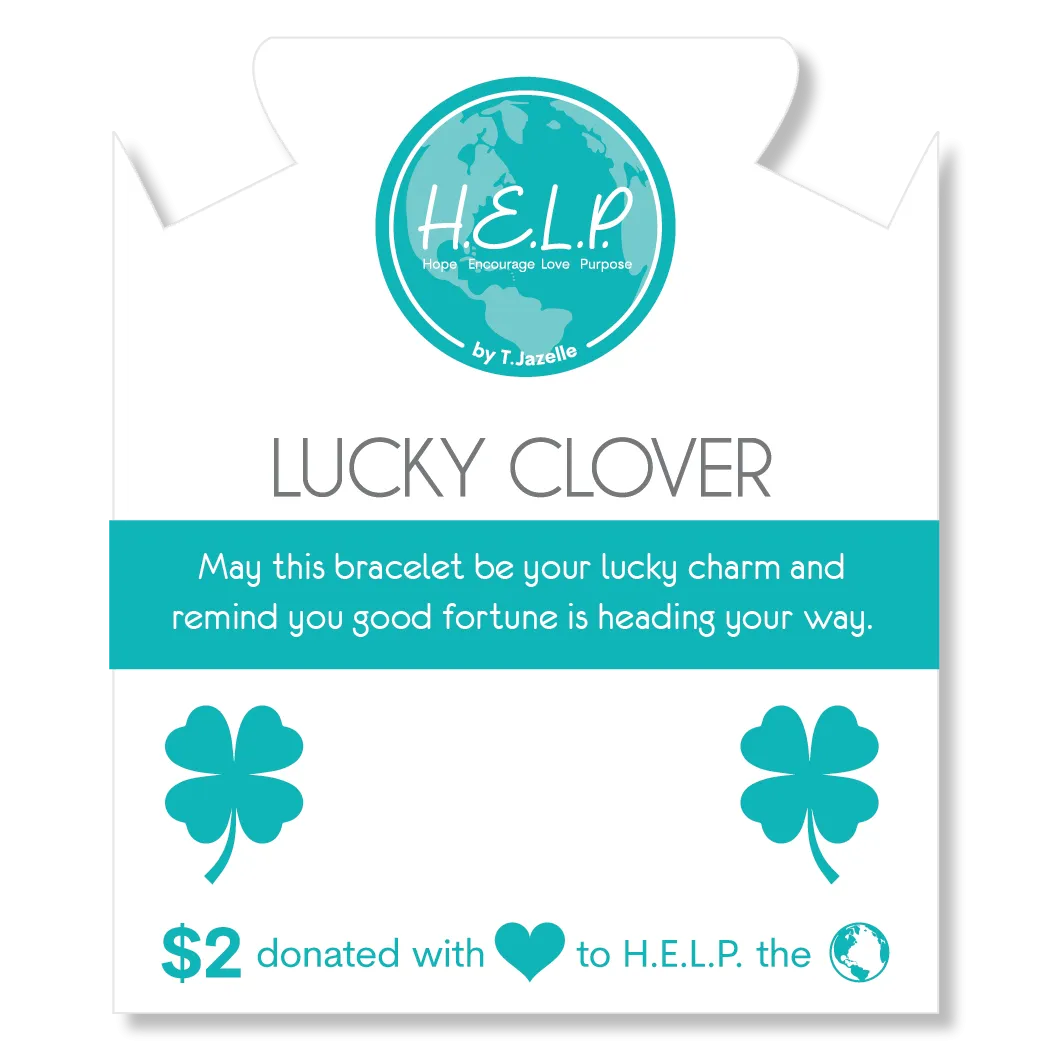 Lucky Clover Charm with Green Yellow Jade Charity Bracelet