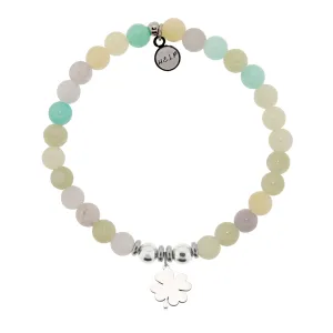 Lucky Clover Charm with Green Yellow Jade Charity Bracelet