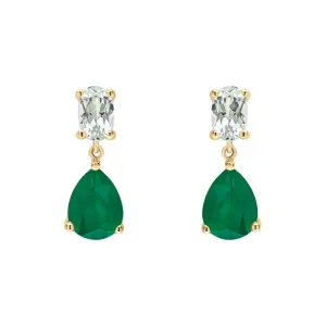 MILENA Toi et Moi Amethyst and Onyx Drop Earrings in 9ct Gold