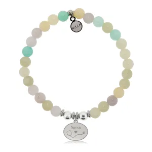 Nurse Charm with Green Yellow Jade Charity Bracelet