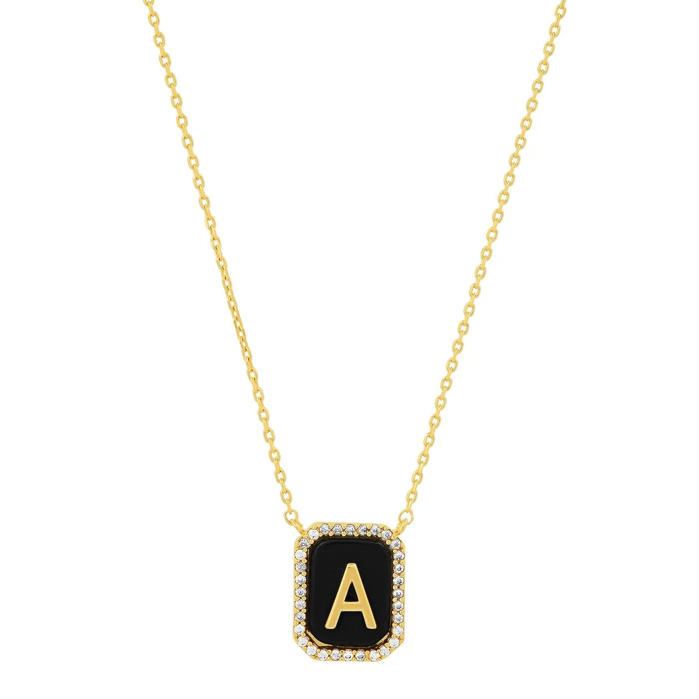 Onyx Initial Necklace
