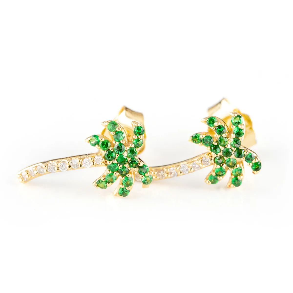 Peridot Palm Tree Studs