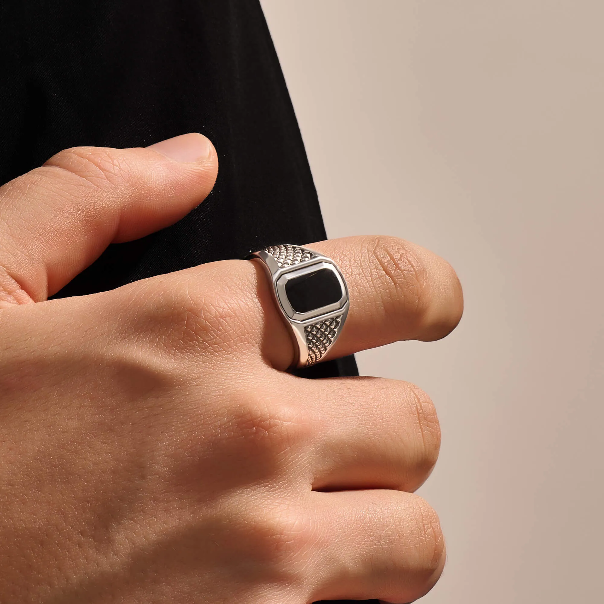 Pyramid Signet Ring - Solid Silver