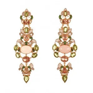 Rose Quartz Chandelier Earrings