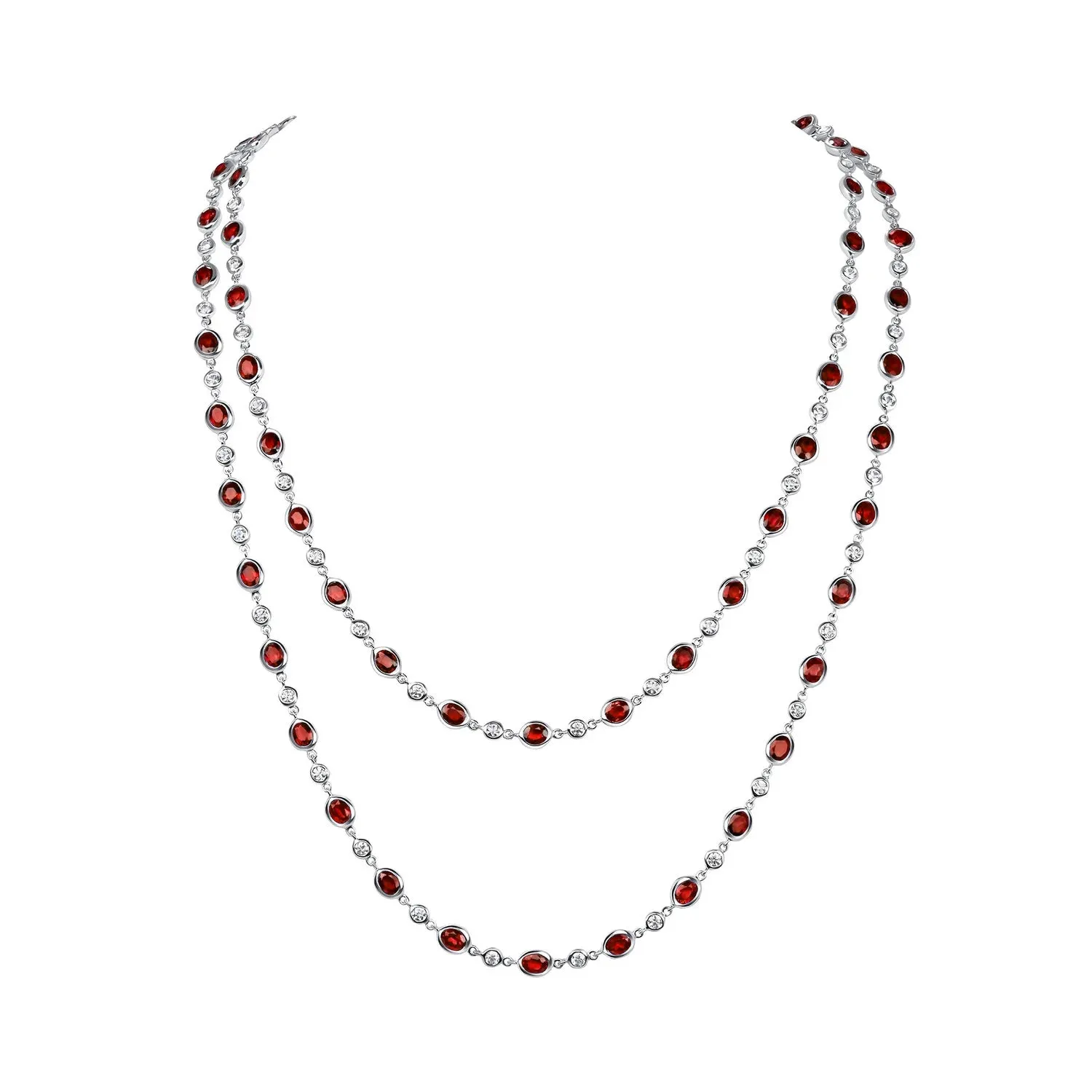 Ruby and Diamond by the Yard Necklace