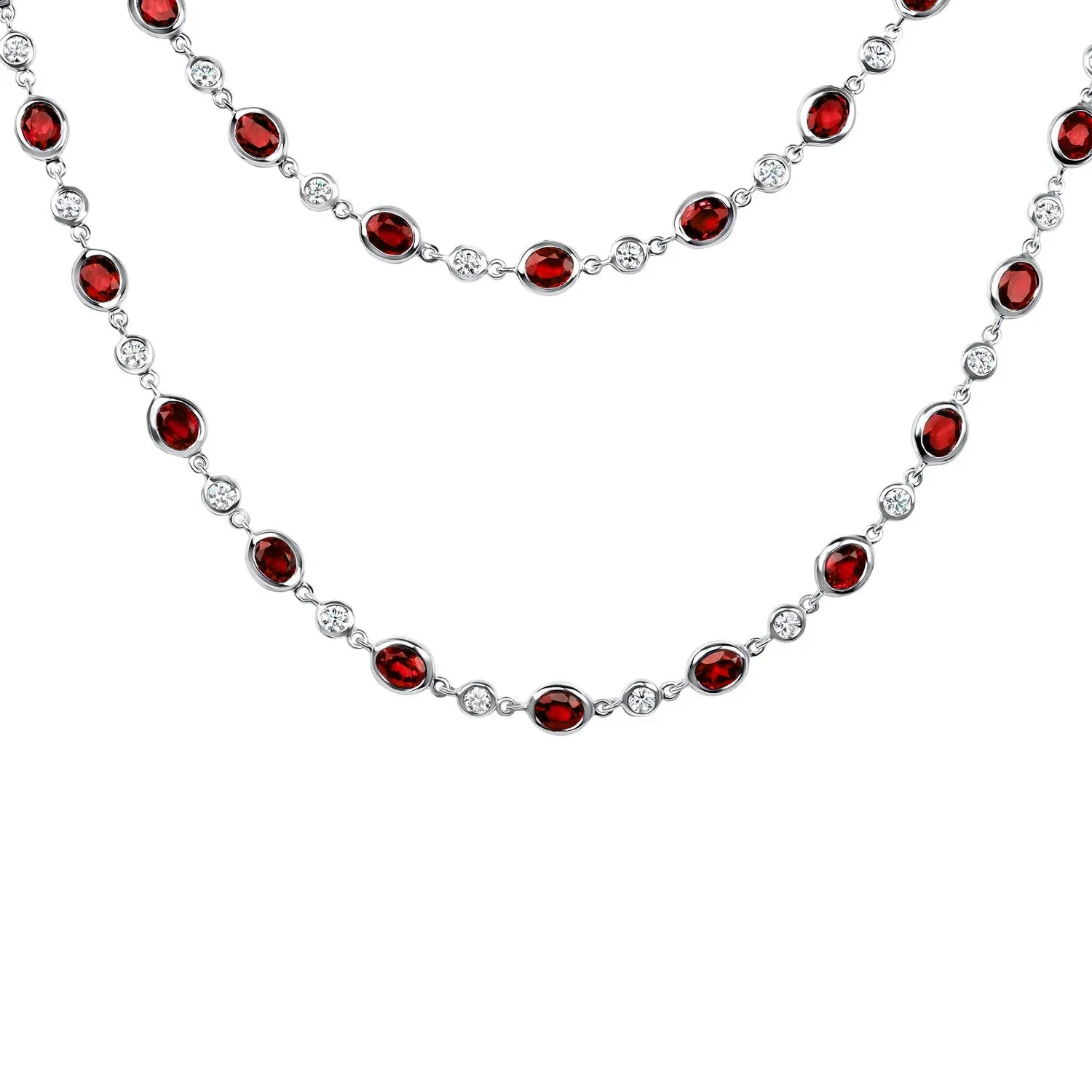 Ruby and Diamond by the Yard Necklace