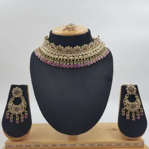 Ruby Antique Necklace Set 12688-9220