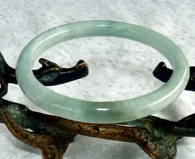 Sale-"Calming" Classic Round Vintage Burmese  Jadeite Jade Bangle Bracelet 58.5mm Grade A (JHBB259)