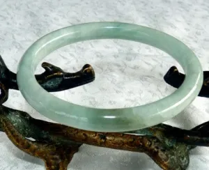 Sale-"Calming" Classic Round Vintage Burmese  Jadeite Jade Bangle Bracelet 58.5mm Grade A (JHBB259)
