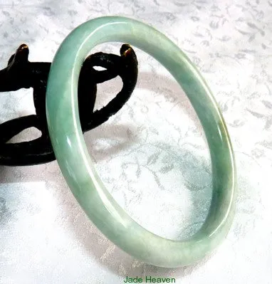 Sale-"Calming" Classic Round Vintage Burmese  Jadeite Jade Bangle Bracelet 58.5mm Grade A (JHBB259)