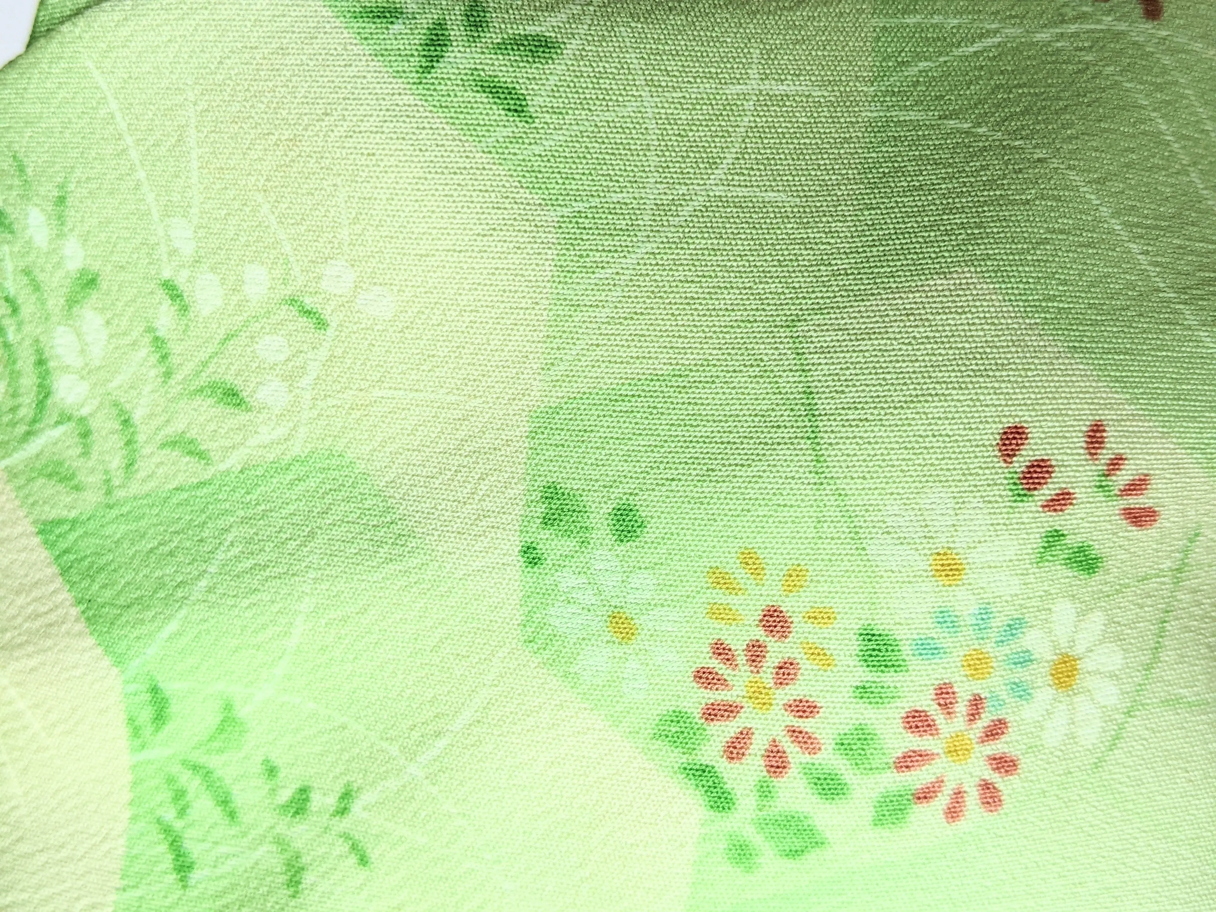 Silk Turban Headband - Green floral