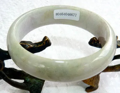 Soft Green with Lavender Hues Burmese Jadeite Bangle Bracelet Grade A 54 mm   Certificate (677)