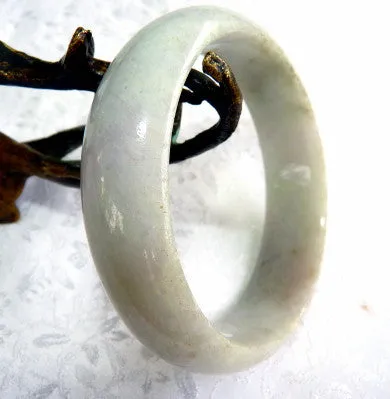 Soft Green with Lavender Hues Burmese Jadeite Bangle Bracelet Grade A 54 mm   Certificate (677)