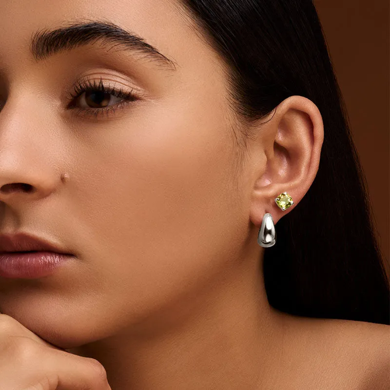 Solitaire Stud, Peridot, Silver