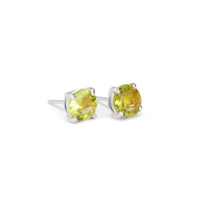 Solitaire Stud, Peridot, Silver