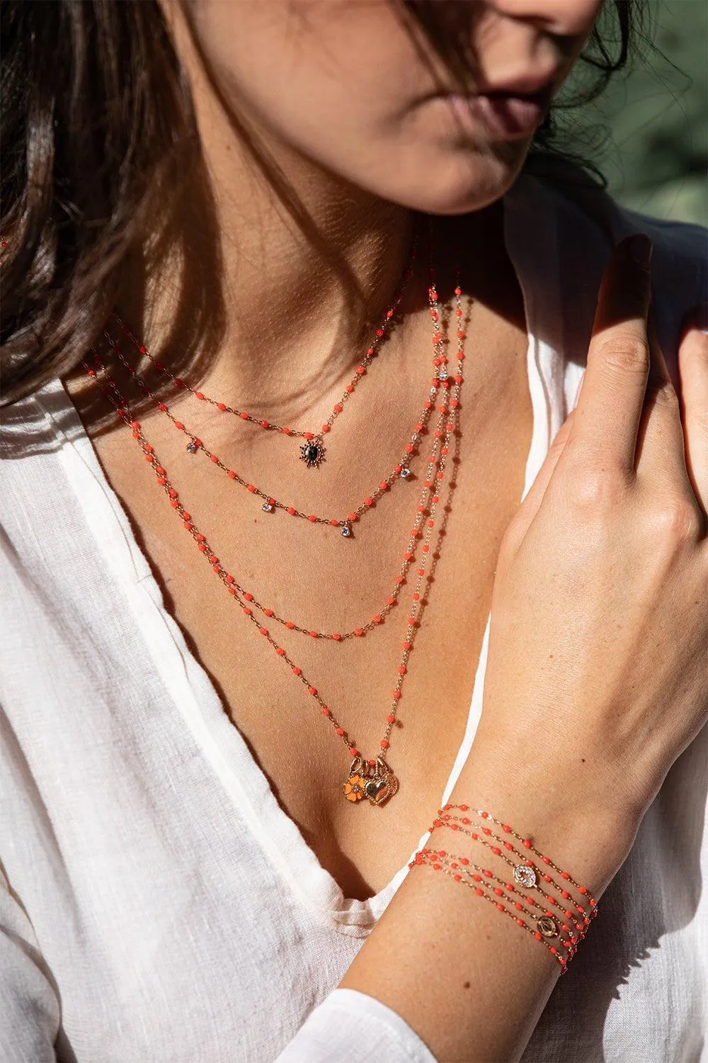 Sun Classic Gigi Necklace - 16.5in - Coral