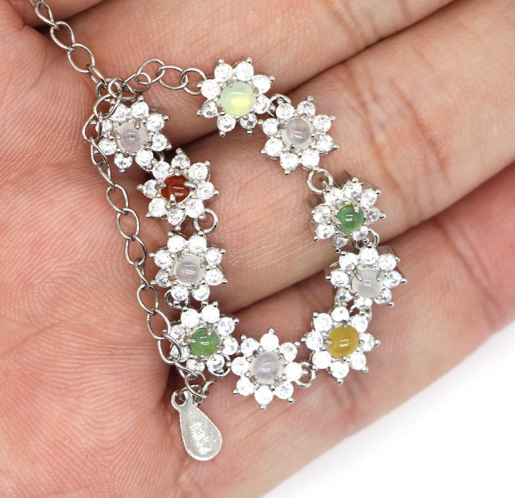 Type A Jadeite Jade Inlay Bracelet