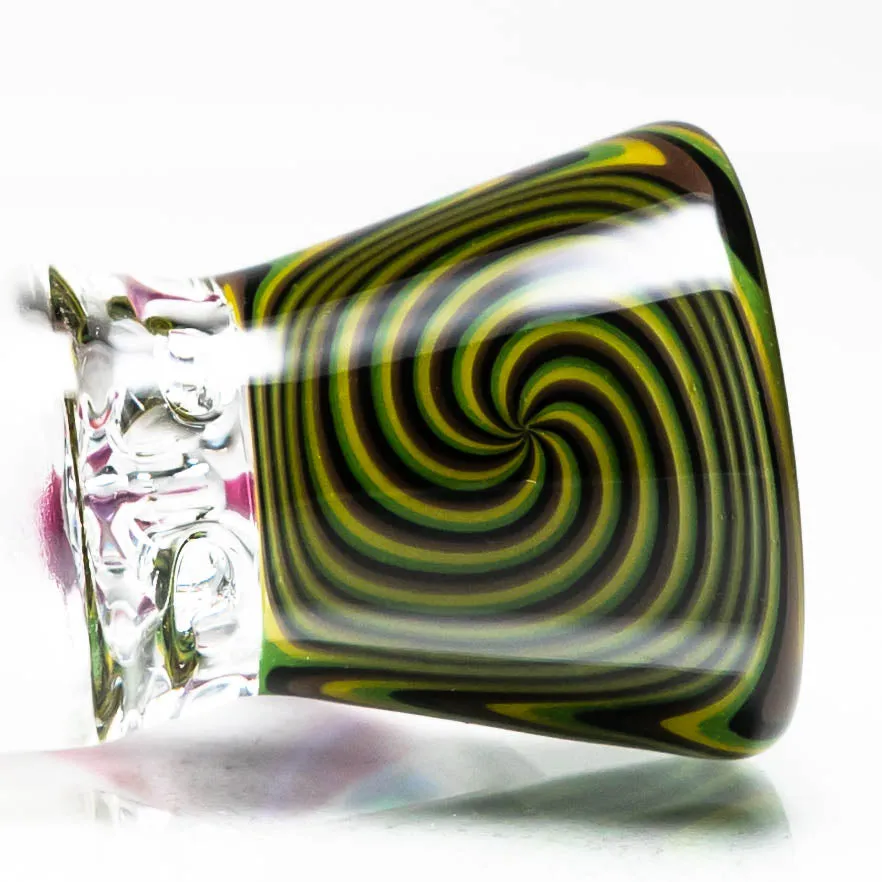 Unity Glassworks - 4 Hole Worked Opal Horn Slide - 18mm - Army & Stargazer