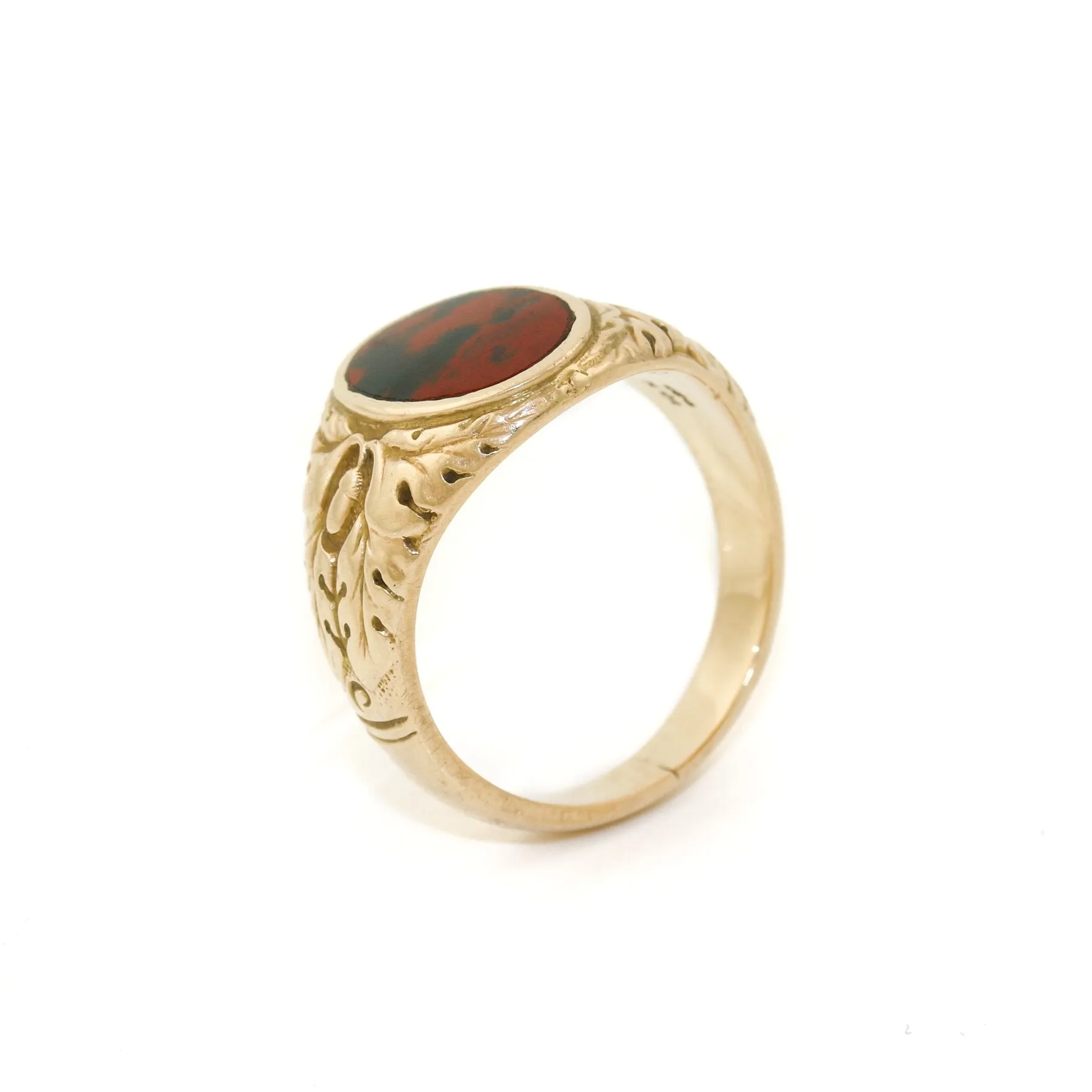 Vintage 10k Gold x 1940's Bloodstone Signet
