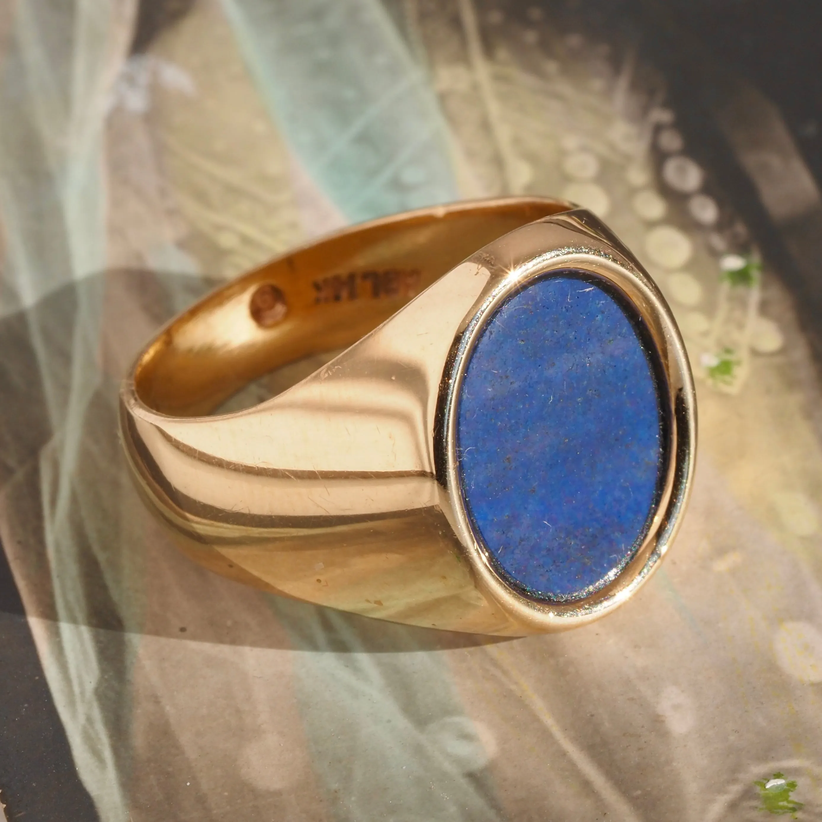 Vintage Lapis 14k Gold Signet Ring